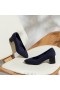 VIVAIA Almond Cap Block Heel (Tamia Block Heel) High Shoes Navy