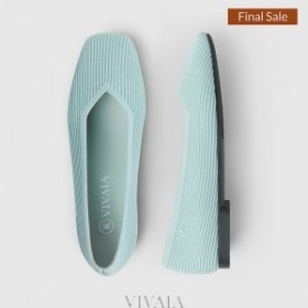  VIVAIA Square Cap V-Cut Flats Litteät Kengät Mintunvihreä