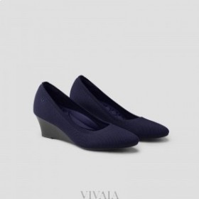 VIVAIA Almond Cap Wedge (Tamia Wedge Pro) High Shoes Navy