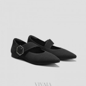  VIVAIA Teräväkärkiset Mary-Jane Flats (Maria) Litteät kengät Mustat