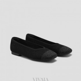  VIVAIA Square Cap V-Cut Flats (Margot 2.0) Litteät kengät Musta