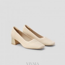 VIVAIA Square-Toe Chunky Heels (Melody) High Shoes Valkoiset