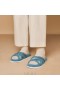  Chaussons à lanières croisées en fourrure VIVAIA (Hannah) Mules Bleu