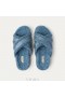  Chaussons à lanières croisées en fourrure VIVAIA (Hannah) Mules Bleu
