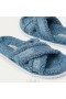  Chaussons à lanières croisées en fourrure VIVAIA (Hannah) Mules Bleu