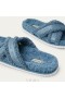  Chaussons à lanières croisées en fourrure VIVAIA (Hannah) Mules Bleu