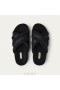  Chaussons à lanières croisées en fourrure VIVAIA (Hannah) Mules Noir