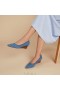  Chaussures hautes compensées à bout pointu VIVAIA (Aria Wedge Pro) en denim tissé