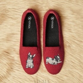  Mocassins à bout rond en maille éponge VIVAIA Rouge