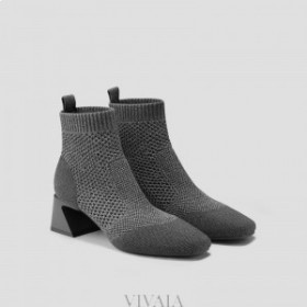 Bottes à talon perforé à bout carré VIVAIA (Melissa) Bottes Gris