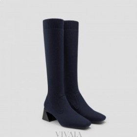  Bottes hautes en laine hydrofuge à bout carré VIVAIA (Rebecca Pro) Bottes Bleu marine