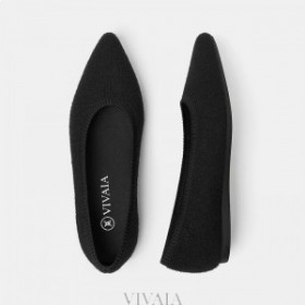  Ballerines pointues VIVAIA (Spécial hiver) Chaussures plates Noir