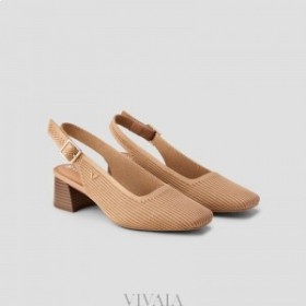  Sandales à talons carrés VIVAIA (Melody Slingback) Muscade