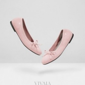  VIVAIA Chaussures plates pliables à bout rond avec nœud et nœud Rose