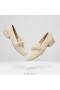  VIVAIA Square Cap Knot Loafers-Creme Elfenbein Halbschuhe Weiß