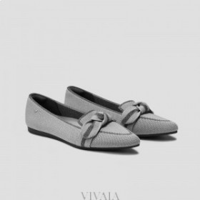  VIVAIA Pointed Cap Bow Loafers (Michelle 2.0) Halbschuhe Hellgrau