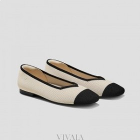  VIVAIA Square Cap V-Cut Flats (Margot 2.0) Flache Schuhe Weiß Schwarz