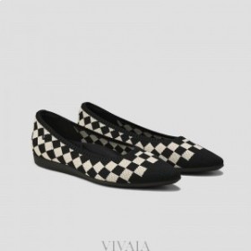 VIVAIA Laufschuhe Spitz zulaufende Ballerinas (Aria Walker) Flache Schuhe Checker
