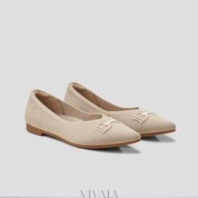  VIVAIA Spitz zulaufende Ballerinas (Ena 2.0） Flache Schuhe Mandelfarben