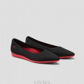 VIVAIA Laufschuhe Spitz-Ballerinas (Aria Walker) Flats Schwarz Rot