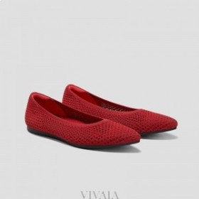 VIVAIA Spitzkappe Atmungsaktives Mesh Ballerinas (Aria 5°) Flache Schuhe Rot