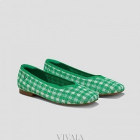  VIVAIA Square Cap V-Cut Flats (Margot 2.0) Flache Schuhe Grün