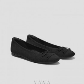  VIVAIA Almond Cap Bow Flats (Tiana) Flache Schuhe Schwarz