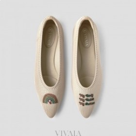  VIVAIA Ballerinas mit Spitzkappe und Muster (Aria 5°) Flache Schuhe Mandel - Regenbogen
