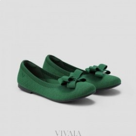  VIVAIA Ballerinas mit runder Spitze (Claire) + flache Schuhe mit Schleife Grün