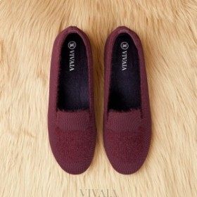  VIVAIA Loafer mit runder Zehenpartie aus Strickimitat aus Nerz Bordeaux – Bär