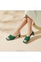  VIVAIA Square-Toe Block Heel Slides (Juliet) Πέδιλα Πράσινα