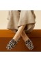  VIVAIA Squared Cap Terry Knit Loafers Dark Leopard