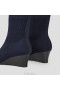  VIVAIA Square-Cap Water-repellent Boots (Margot Wedge Bootie) Μπότες Navy