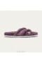  VIVAIA Furry Criss-Cross Strap Slippers (Hannah) Mules Eggplant