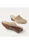  VIVAIA Square Cap Wedge Mules (Margot Wedge Mules) Mules Latte Faux Fur