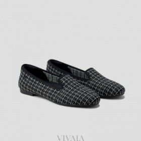  VIVAIA Στρογγυλά υφαντά πλεκτά Loafer (Audrey) Χαμηλά Παπούτσια Μαύρα