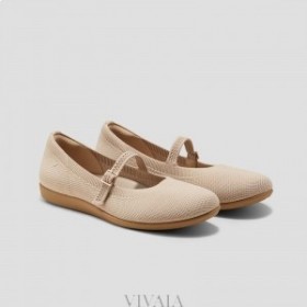  VIVAIA Running Shoes Flats Round-Toe (Claire Walker Mary-Jane) Flat παπούτσια Almond