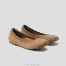  VIVAIA Στρογγυλά Παπούτσια Flats (Claire) Flat Shoes Espresso Chevron