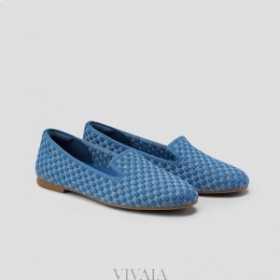  VIVAIA Στρογγυλό καπέλο πλεκτό Loafer (Audrey) Χαμηλά παπούτσια υφασμένα τζιν